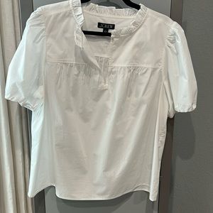 J Crew ruffle neck top